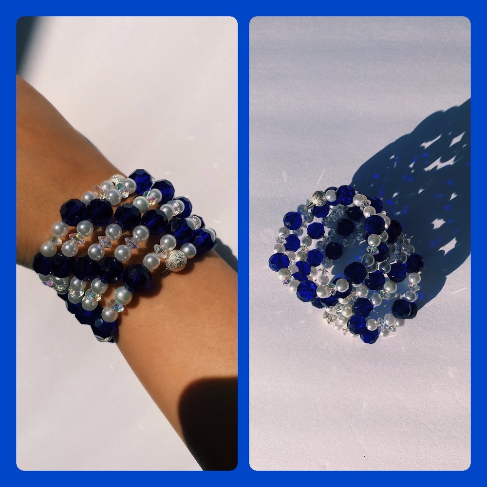 Imitation Pearl Spiral Bracelet